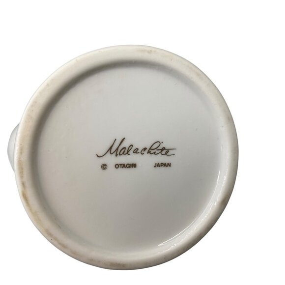 Vintage Otagiri Malachite Green Gold Trim Porcelain Coffee/Tea Pot Retro 6.5" - Picture 5 of 9